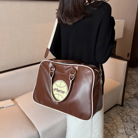 Women's Capacity Korean Fashionable Fresh Simple Baseball Shoulder Bags