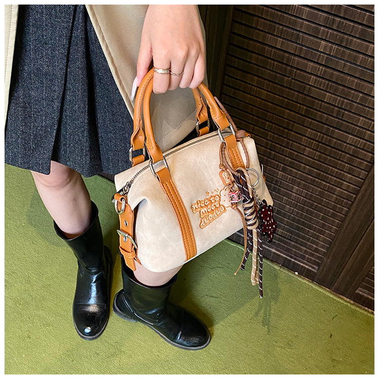 Women's Niche Fashionable Retro Portable Boston Shoulder Bags