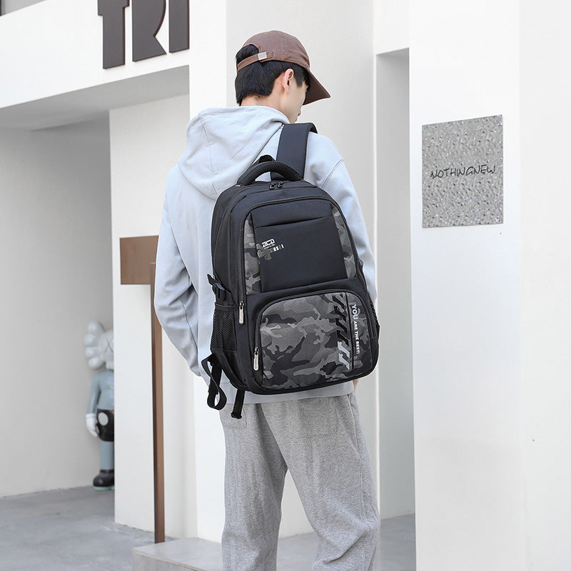 Men's Korean Fashion Large Capacity Junior Contrast Elementary School Students' Schoolbags