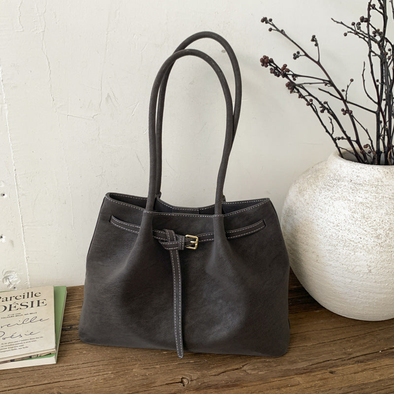 Retro Portable Underarm Winter Fashion Commute Large Women's Shoulder Bag