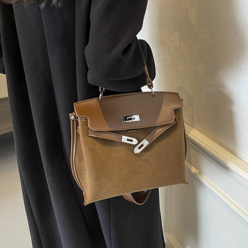 Women's Large Suede Kelly Fashion Underarm For Crossbody Bags