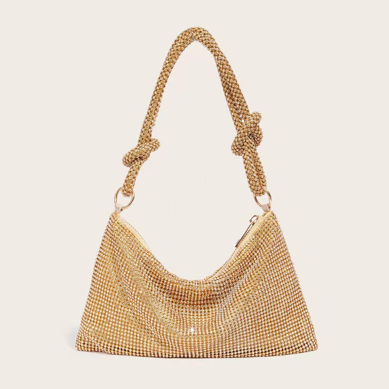 Tide Flash Knotted Rhinestone Handmade Underarm Evening Bags