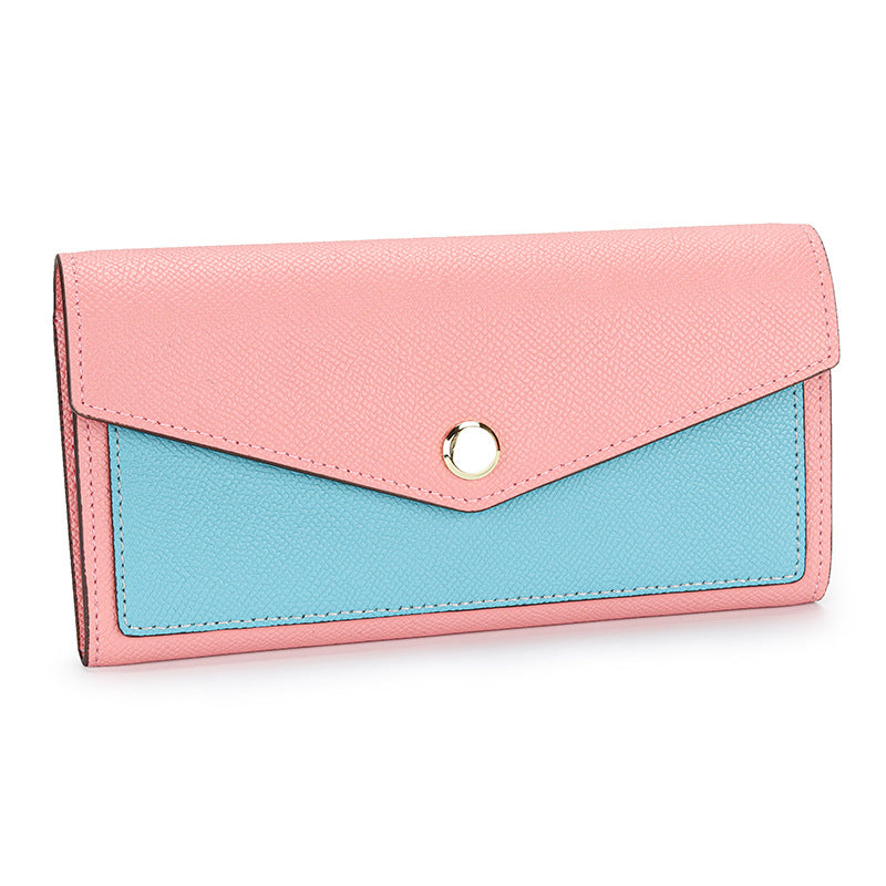 Women's Fashion Long Design Contrast Color Minimalist Clutch Large Handbags