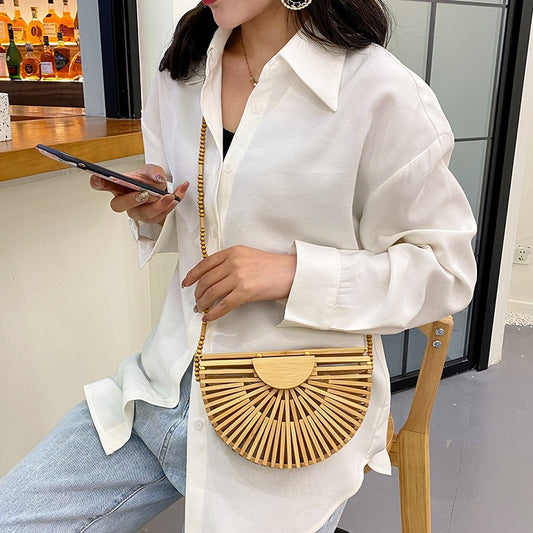 Women's Fashion Fresh Straw Hollow For Shoulder Bags