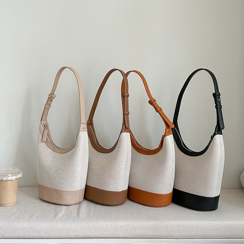 Women's Korean Style Canvas Large Capacity Simple Shoulder Bags