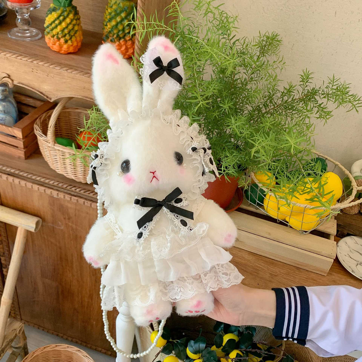 Series Doll Rabbit Pattern Handmade Bow Women's Messenger Bag