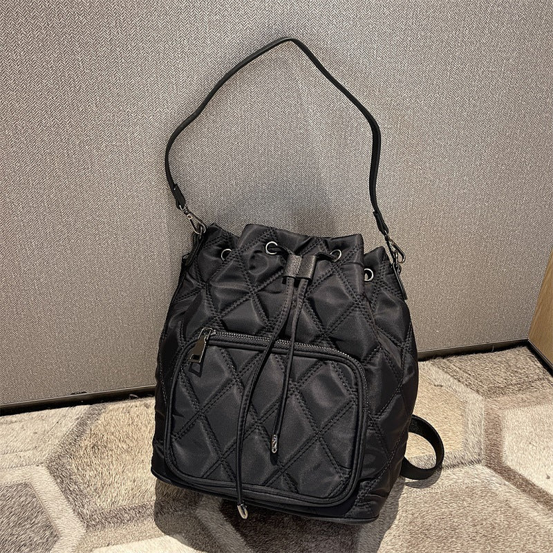 Women's Large Capacity Nylon Cloth Rhombus Shoulders Crossbody Bags