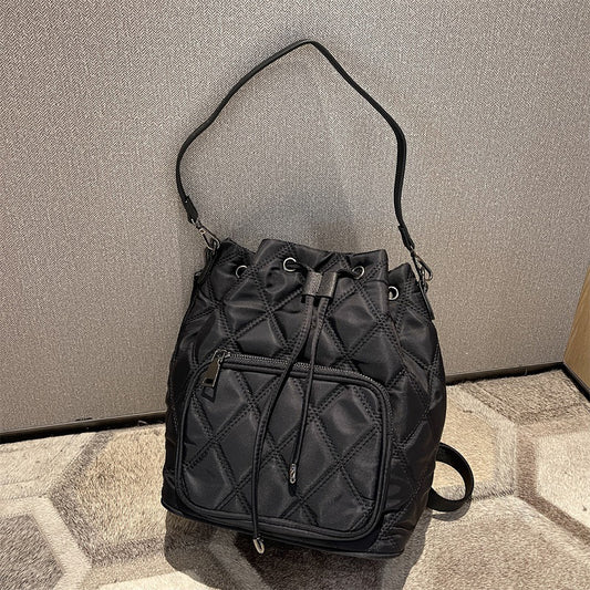 Women's Large Capacity Nylon Cloth Rhombus Shoulders Crossbody Bags