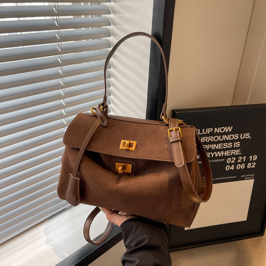 Women's Large Capacity Fashion Retro Frosted Portable Shoulder Bags