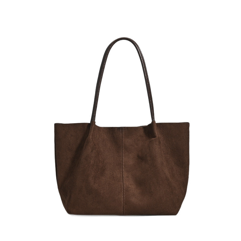 Fashion Large Capacity Vintage Suede Leisure Commute Women's Shoulder Bag