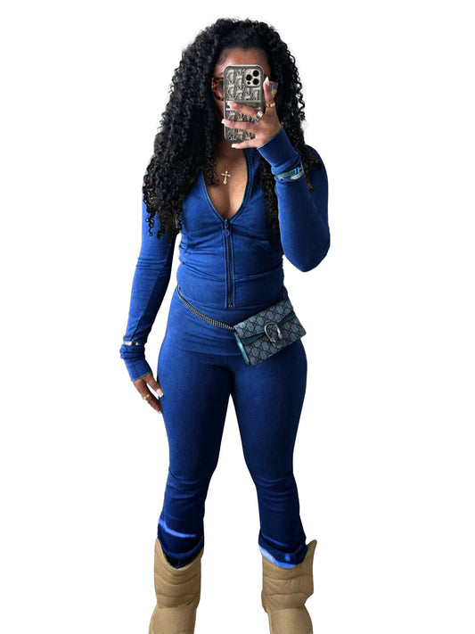 Women's Tight Zipper Low Waist Fold Slightly Suits