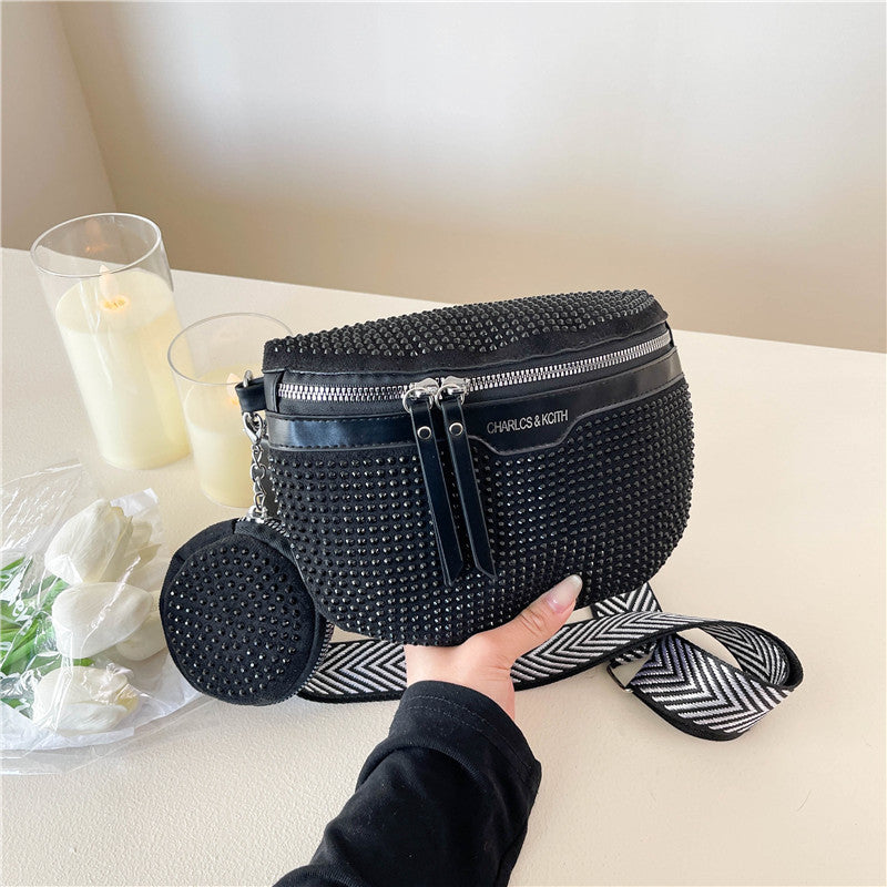 Light Diamond Trendy Grace Large Capacity Rhinestone Women's Shoulder Bag