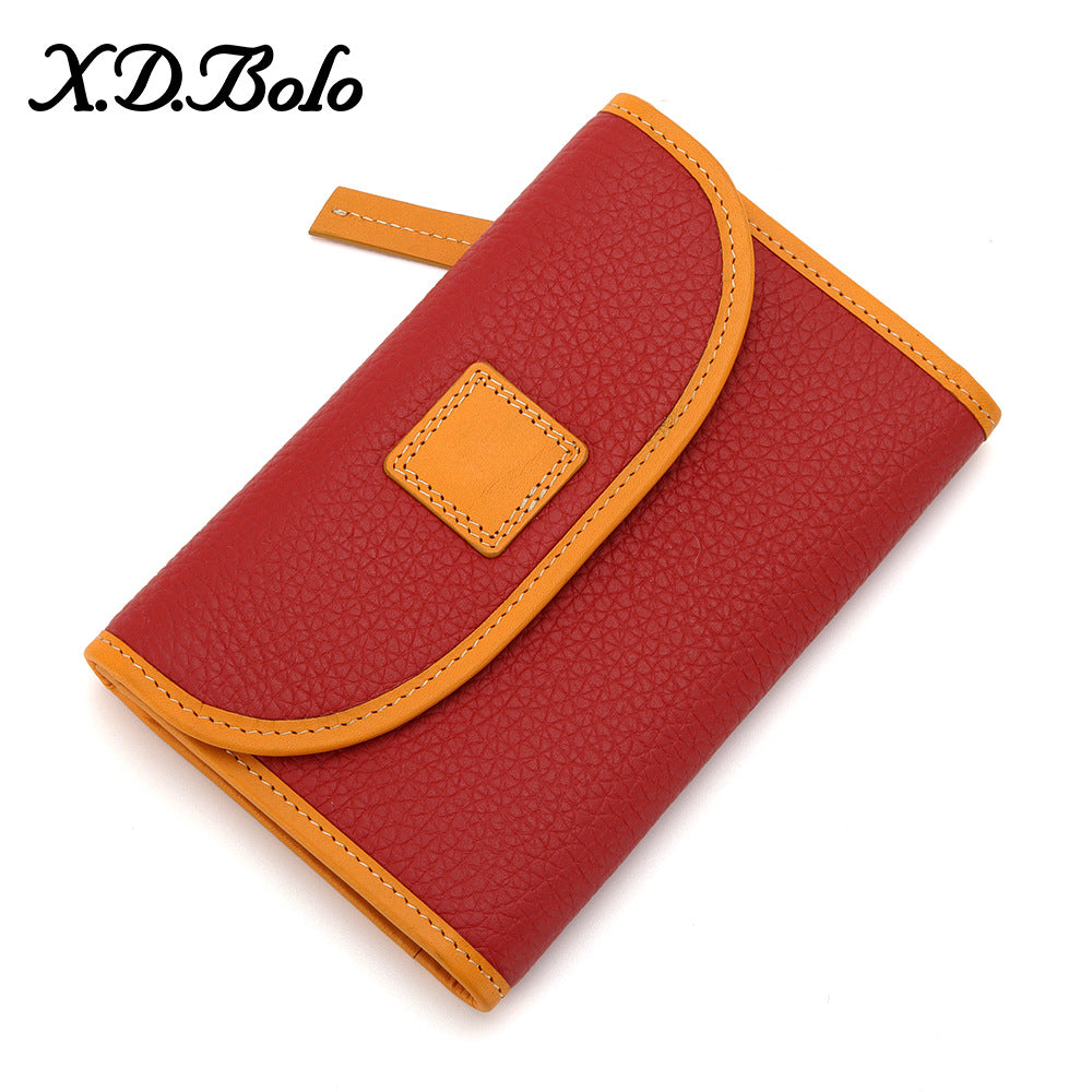 Women's Fashion Short Zipper Soft Cowhide Purses