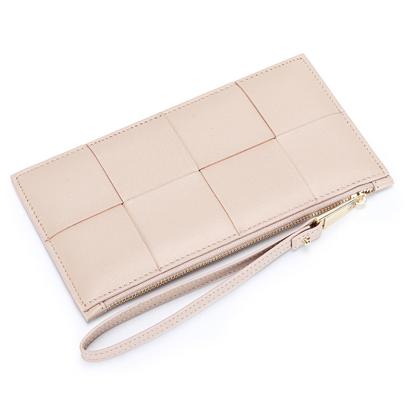 Leather Long Clutch Fashion Woven Large Ladies Wallets