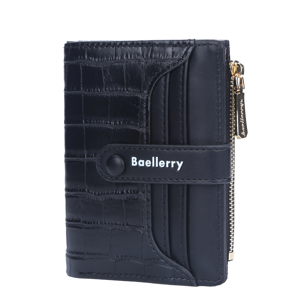 Women's Korean Style Fashion Short Multiple Slots Two Fold High Ladies Wallet