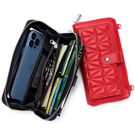Women's Touch Screen Embroidered Leather Mini Phone Bags
