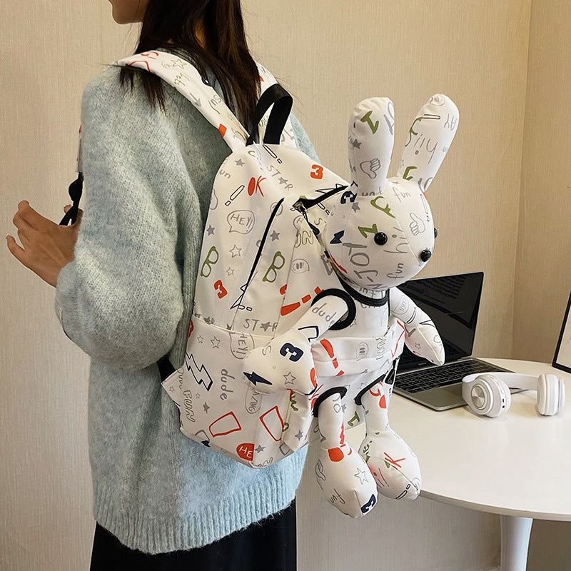 Personality Rabbit Doll Burden Reduction Spine Middle School Students' Schoolbags