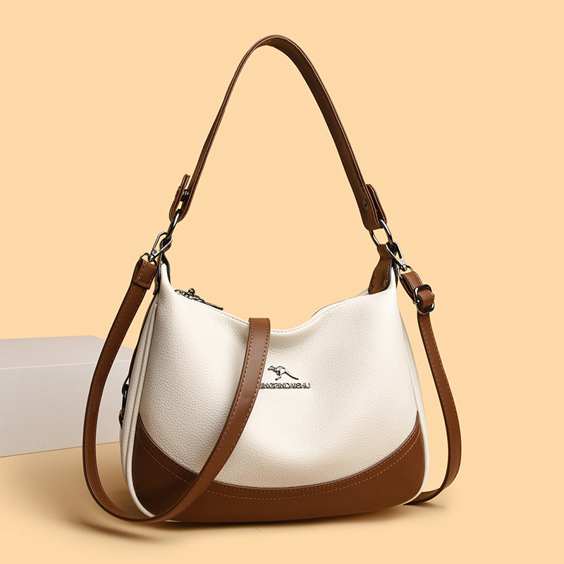 Female Lady Fashion Large Capacity Mom Contrasting Color Bags