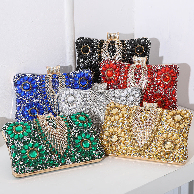 Versatile Women's Diamond Banquet Dress Portable Evening Bags