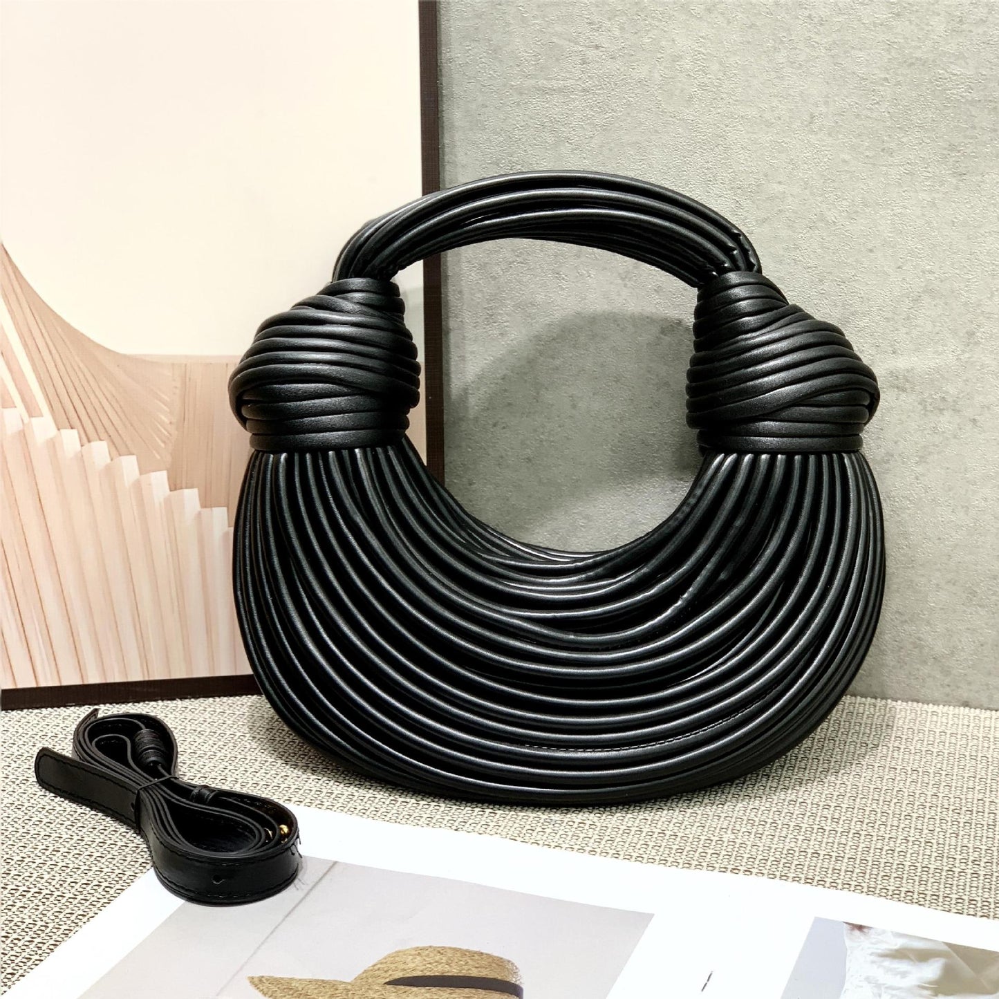 Colorful Noodle Fashion Simple Hand-woven Contrast Bags