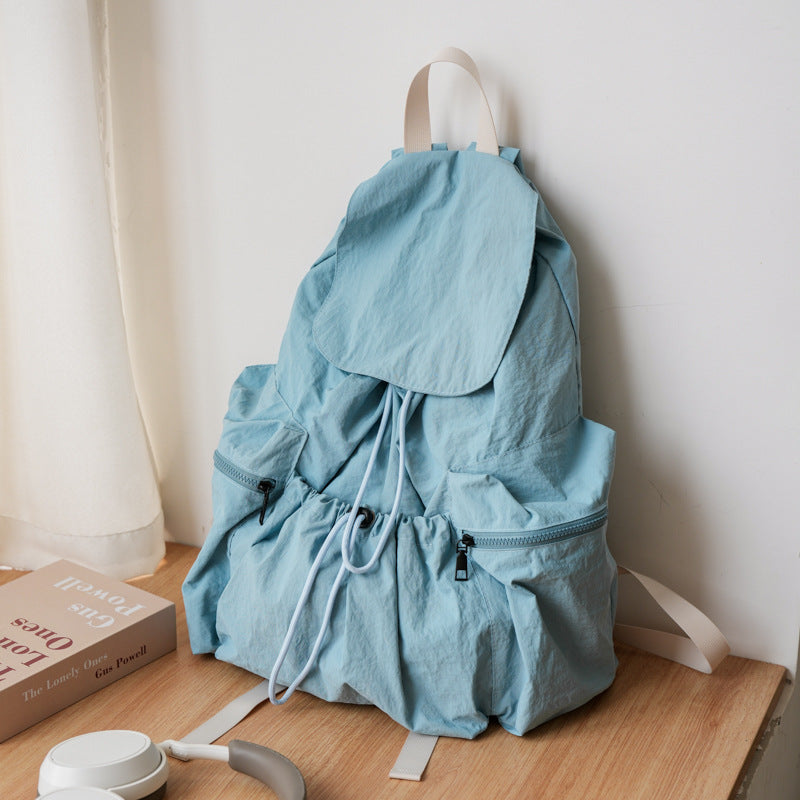 Korean Fashion Pleated Personality Large Capacity Backpacks