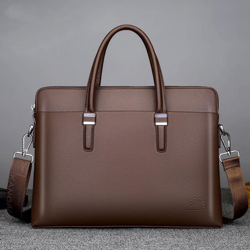 Men's Cool Business Computer Soft Leather Men's Handbags