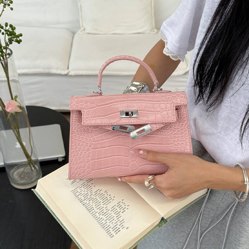 Women's Second Generation Kelly Crocodile Pattern Versatile Portable Stone Women's Messenger Bag