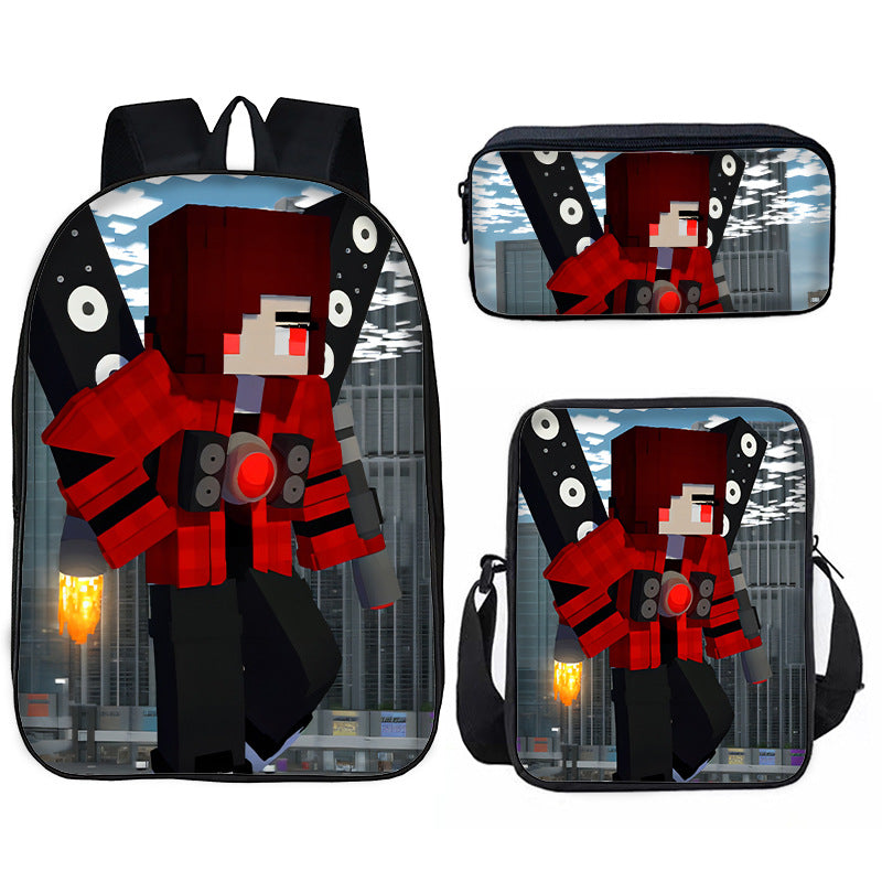 Toilet Primary Secondary Monitor Three-piece Set Elementary School Students' Schoolbags