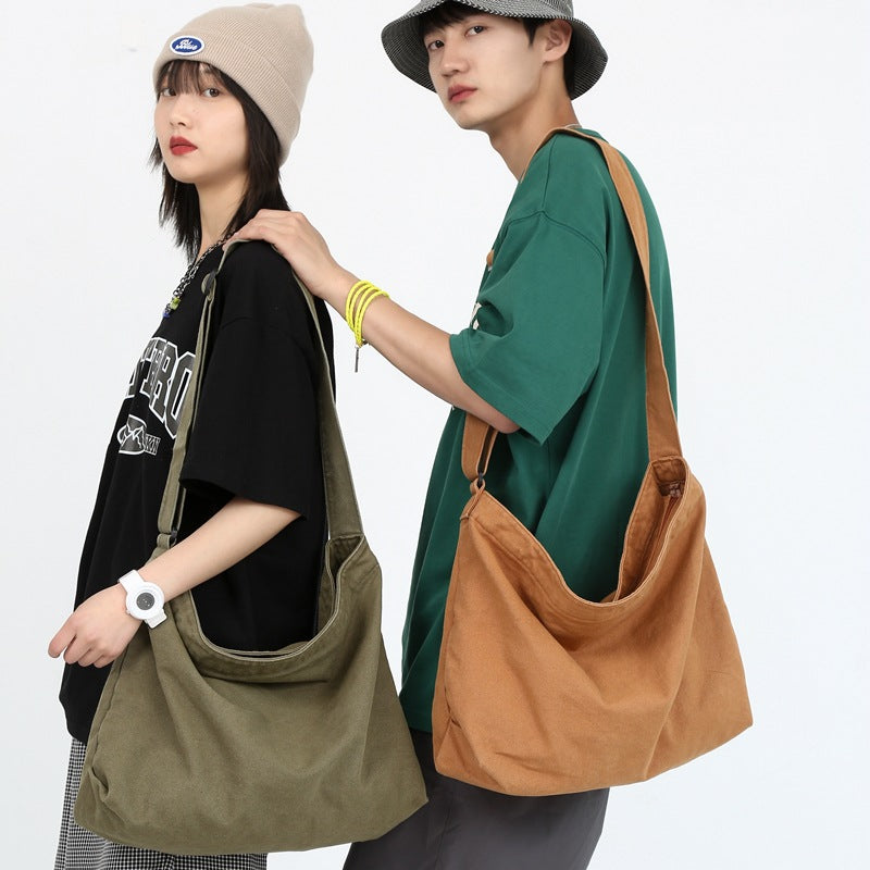 Simple Comfortable Literary Washed Canvas Leisure Women's Messenger Bag