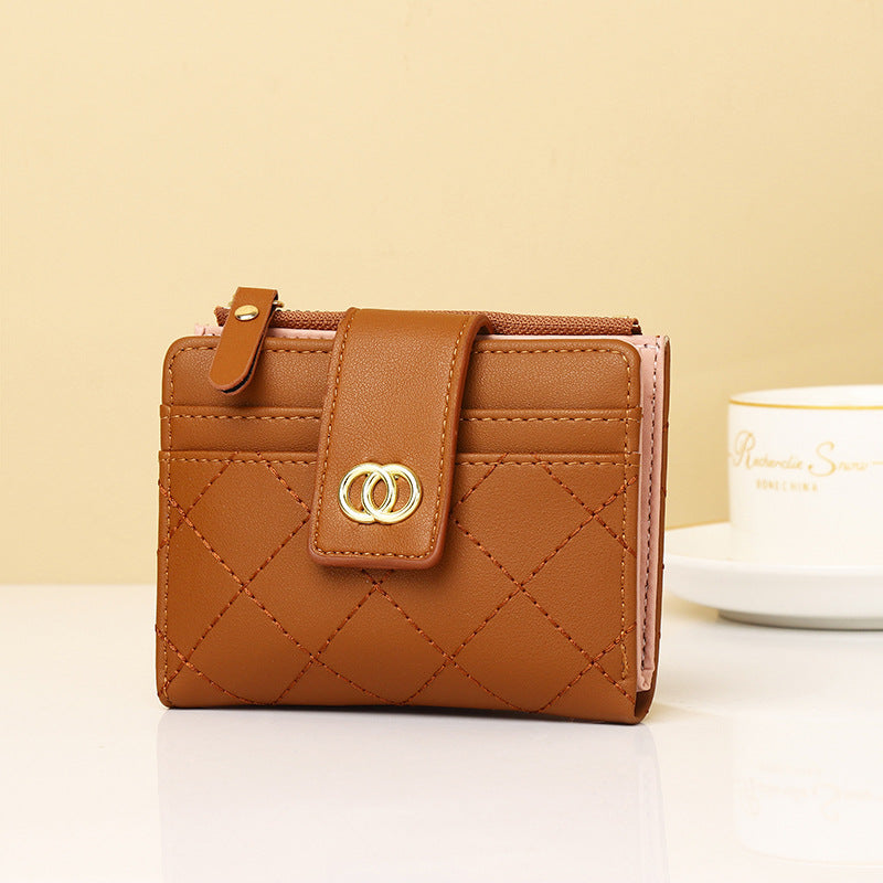 Women's Classic Style Embroidery Thread Short Ladies Wallet