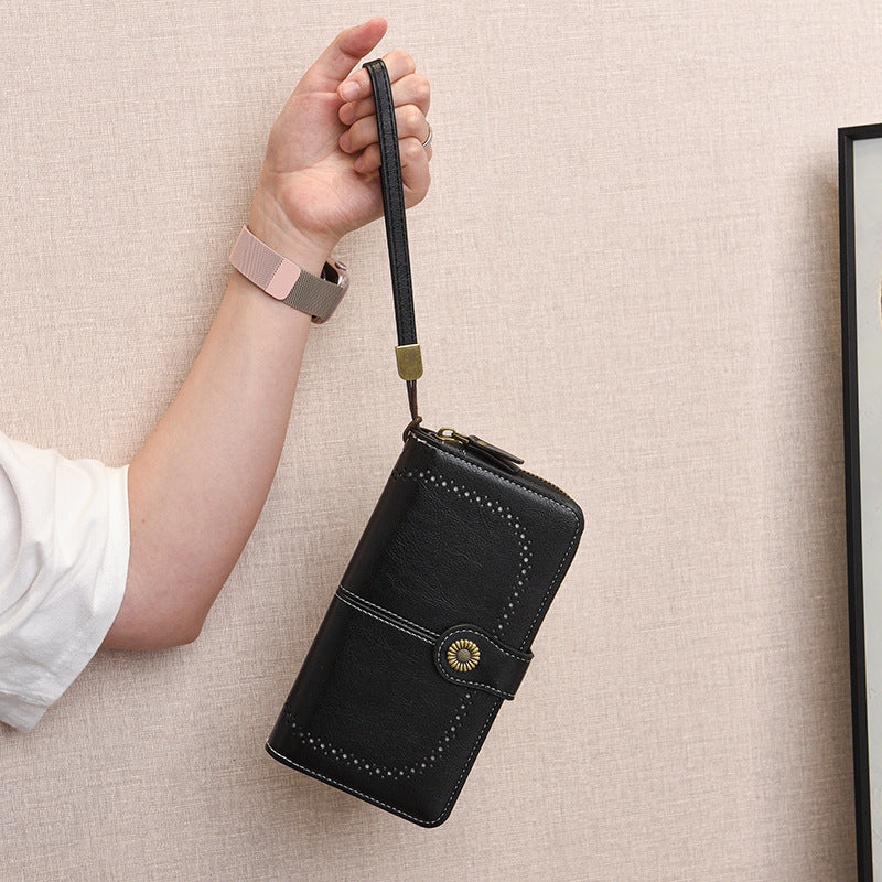 Comfortable Charming Hollow Long Zipper Lady's Handbags