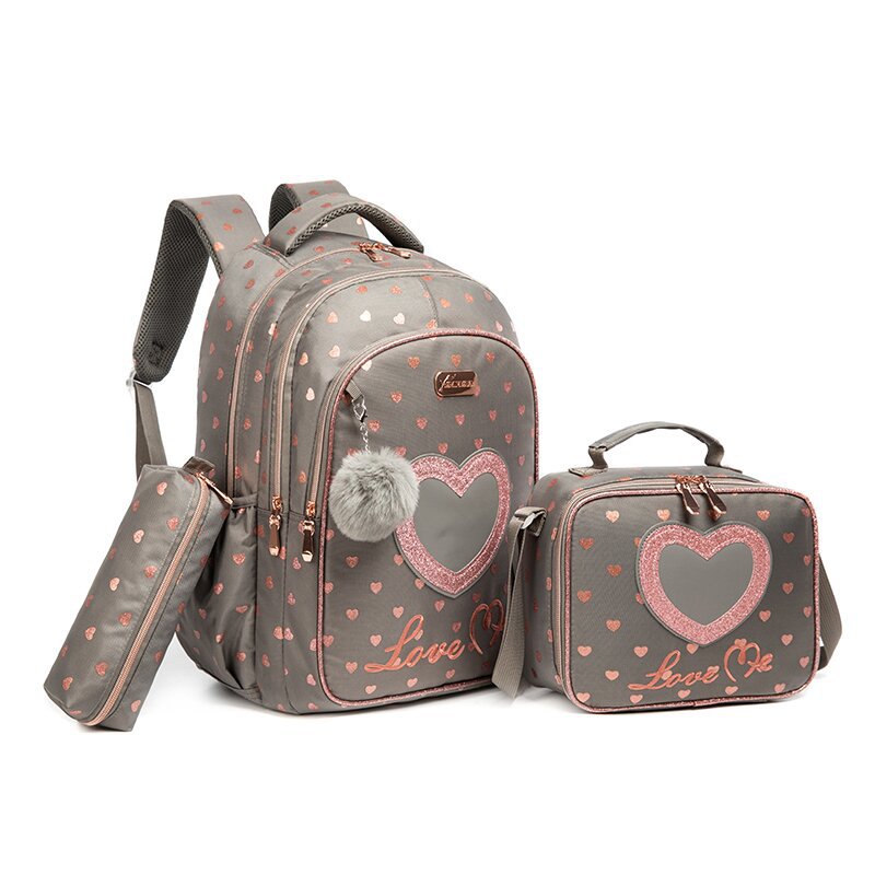 Sequined Cute Cartoon Primary Inch Three-piece Elementary School Students' Schoolbags