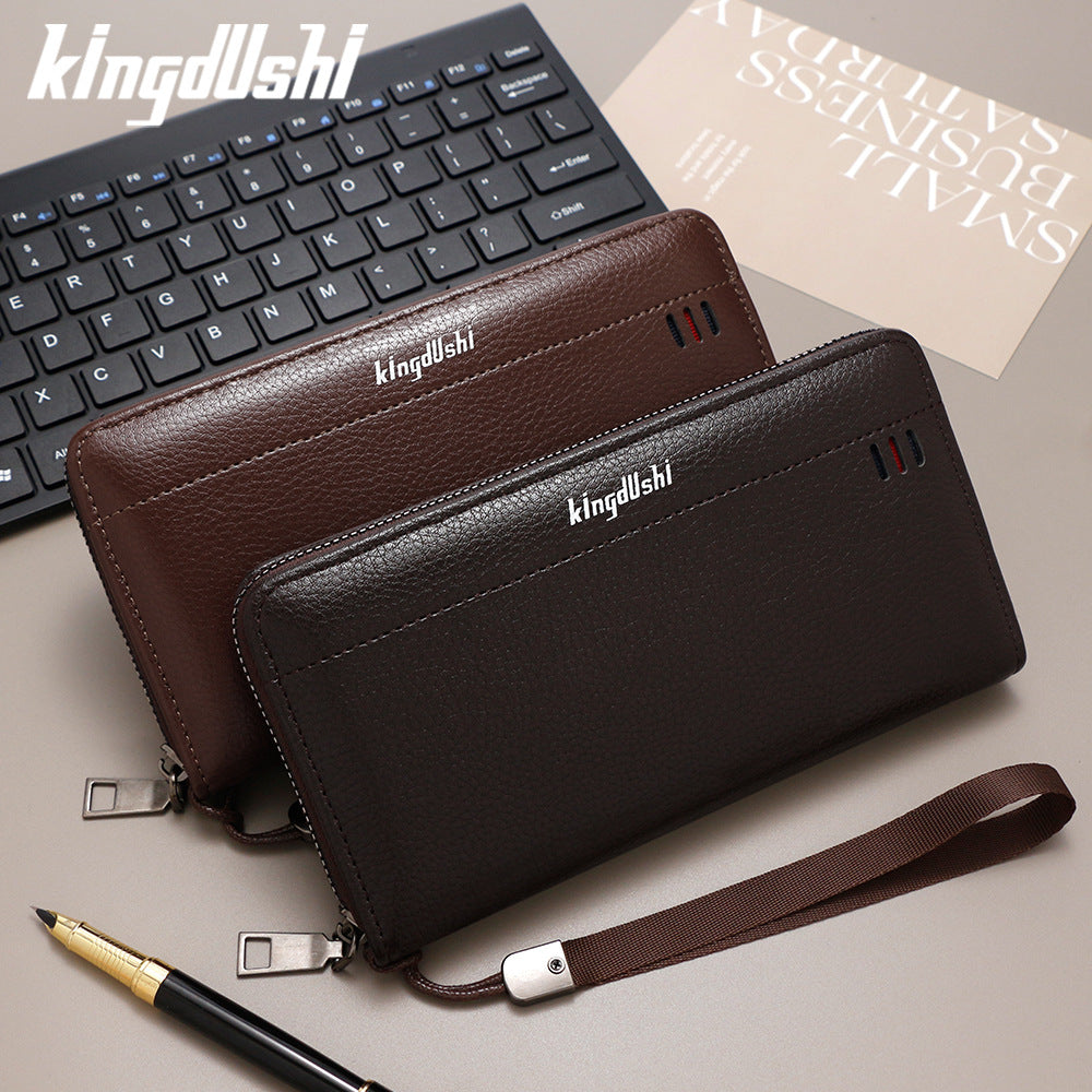 Men's Wholesale Litchi Pattern Large Capacity Multiple Slots Long Men's Wallet