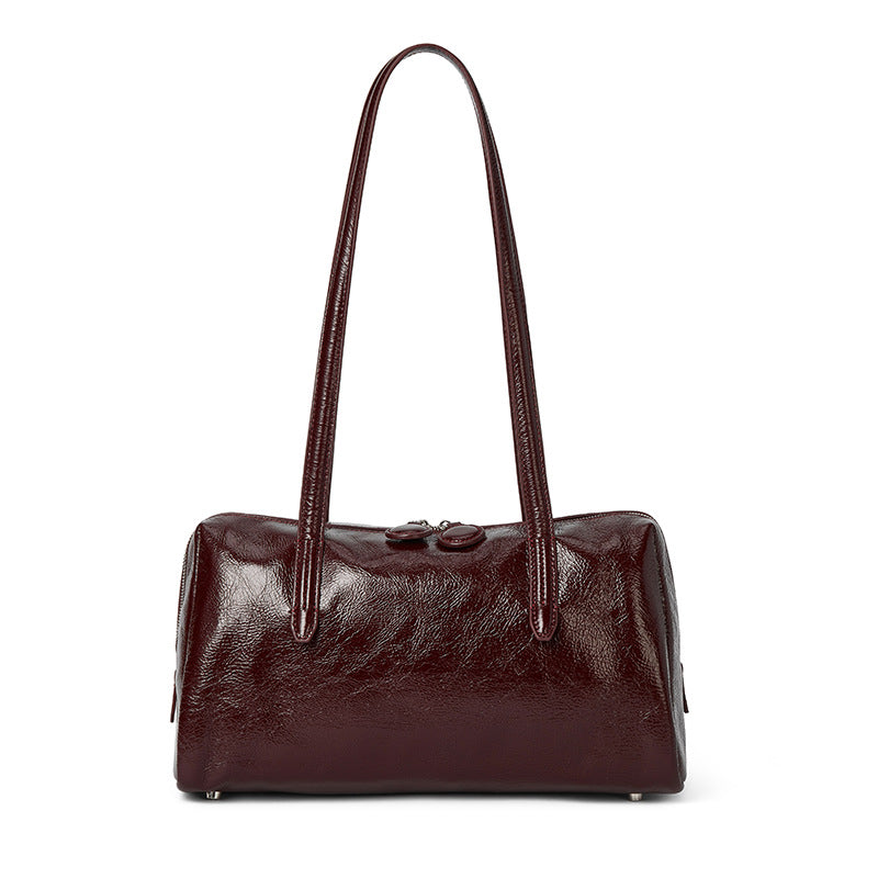 Women's High Sense Underarm Genuine Leather Large Handbags