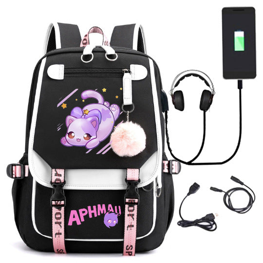 Women's & Men's & Korean Trend Computer Charging Middle School Students' Schoolbags