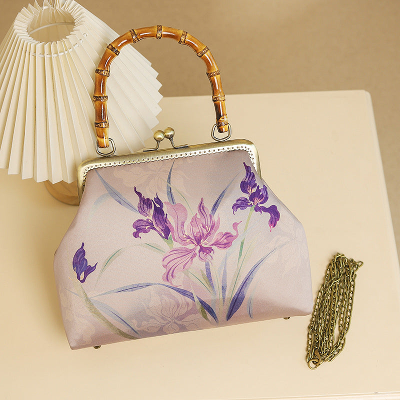 Iris Bamboo Printed Ancient Style Cheongsam Handbags