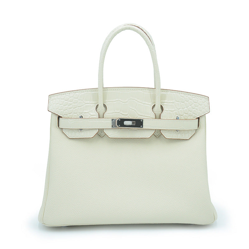 Luxury Crocodile Leather Horn French Stick Handmade Wax Line Bags