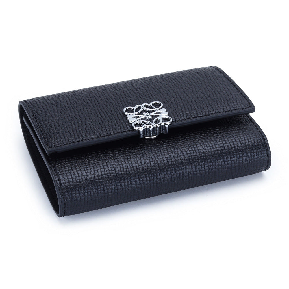 Women's Leather Short Stylish Versatile Folding Multiple Ladies Wallet