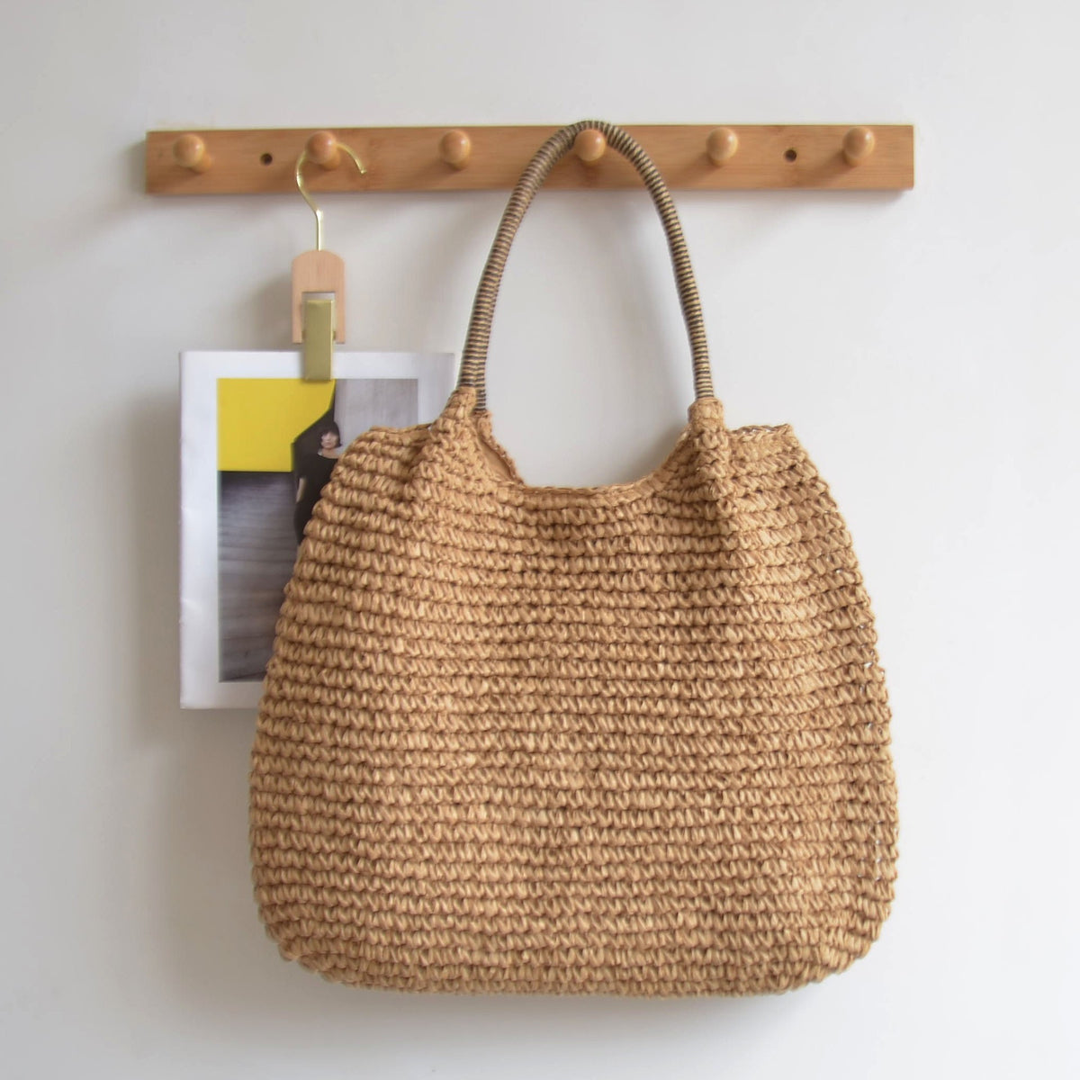 Capacity Straw Simple Style Commuter Hand Women's Shoulder Bag
