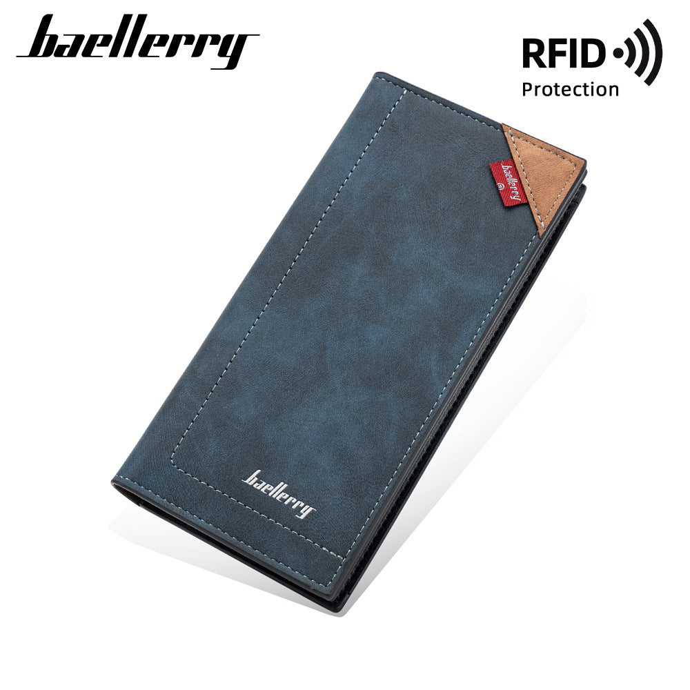 Men's Mid-length Color Matching Multiple Slots Suit Men's Wallet
