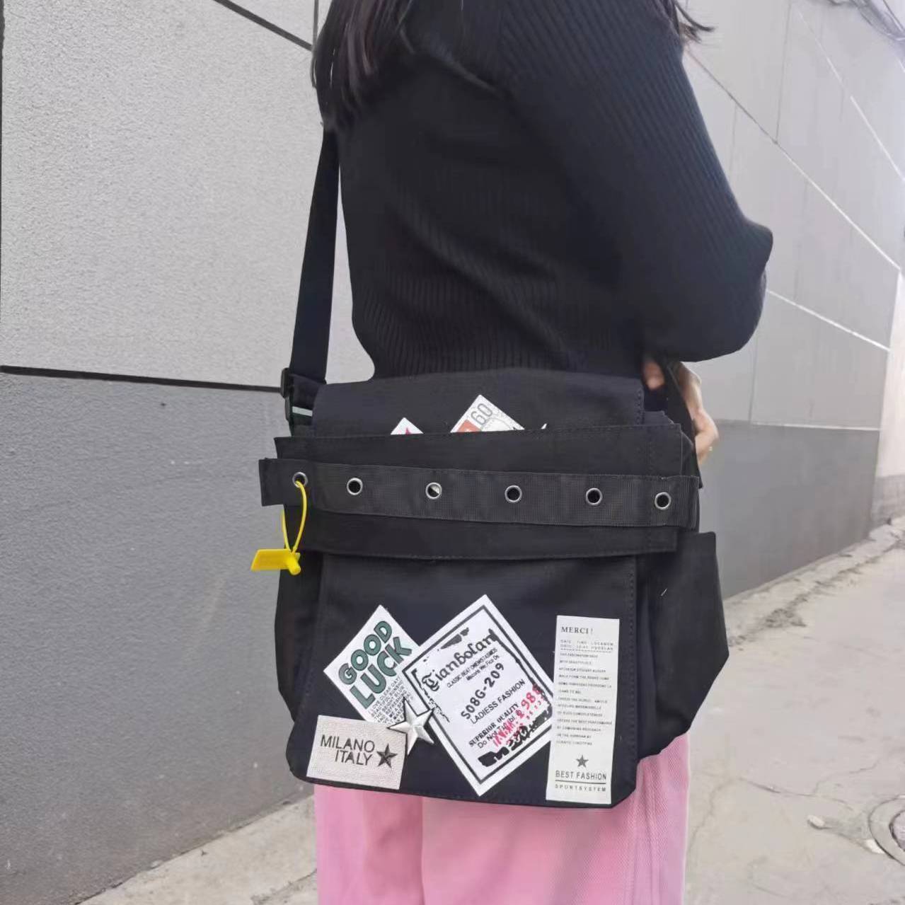 Autumn American Campus Hot Patch Distressed Crossbody Bags