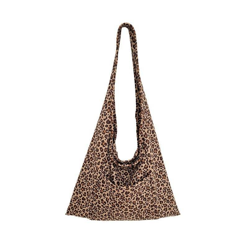 Autumn Retro Leopard Print Fashion Versatile Canvas Large Bags
