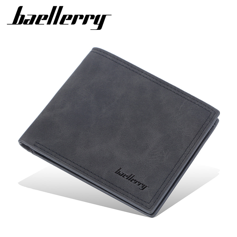 Men's Short Horizontal Multiple Slots Frosted Thin Card Holder