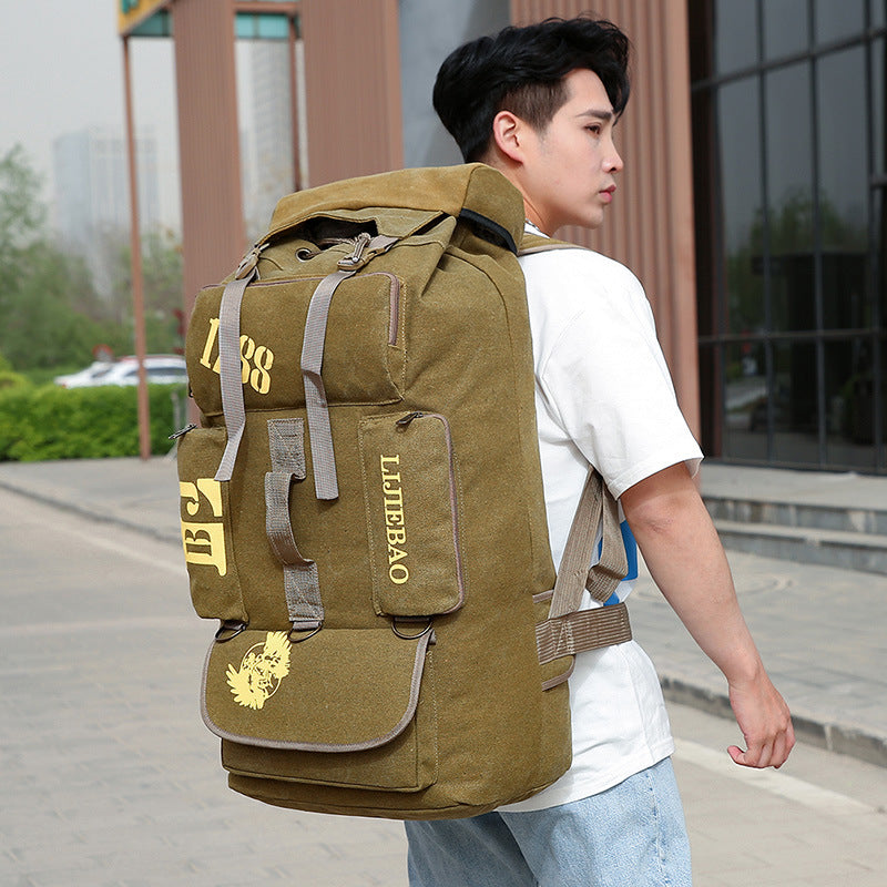 Trendy Large Capacity Breathable Canvas Hiking Backpacks