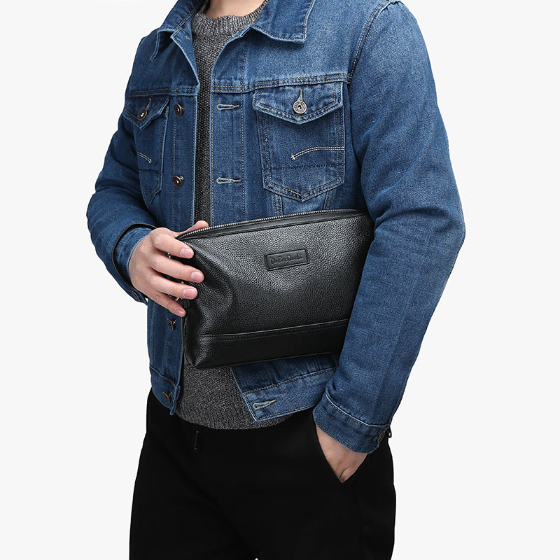 Men's Clutch Genuine Leather Hand Grab Soft Men's Handbags