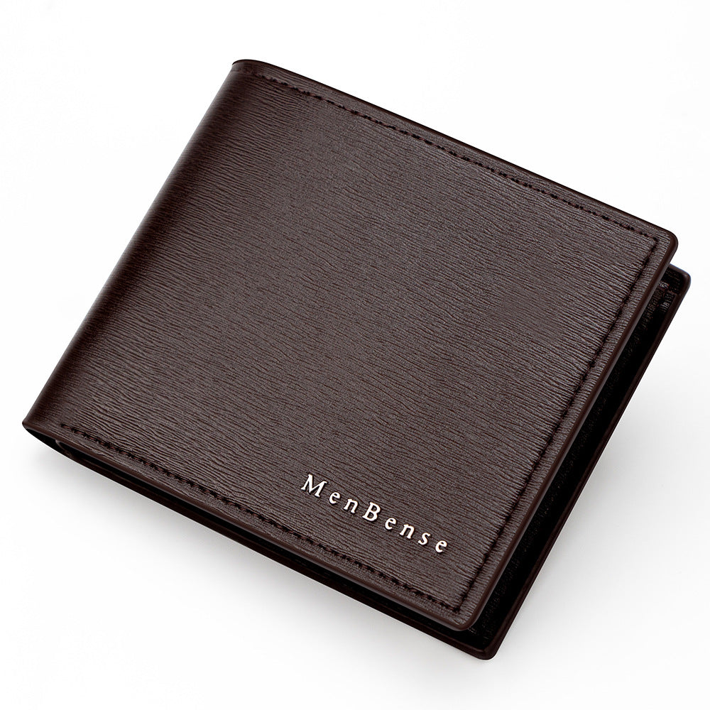 Men's Premium Leather Pattern Business Short Horizontal Hinge Multiple Bags