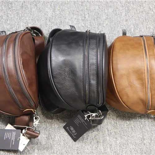 Men's Fashionable Fashion Retro Hemispherical Cylinder Saddle Men's Shoulder Bags