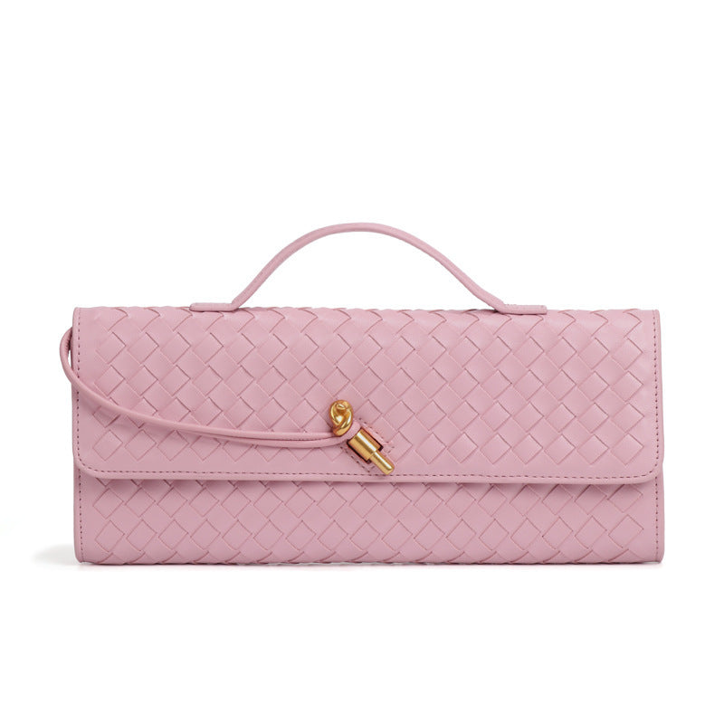 Women's Woven Baguette Fashion Horizontal Clutch Organ Women's Shoulder Bag