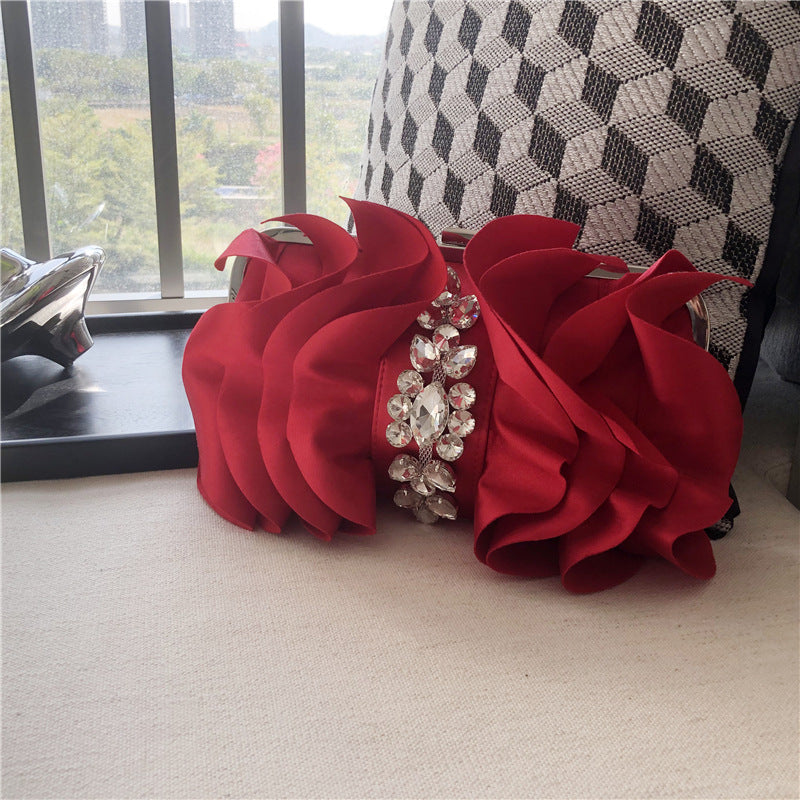 Clutch Fashion Rhinestone Chain Bridesmaid Silk Evening Bags