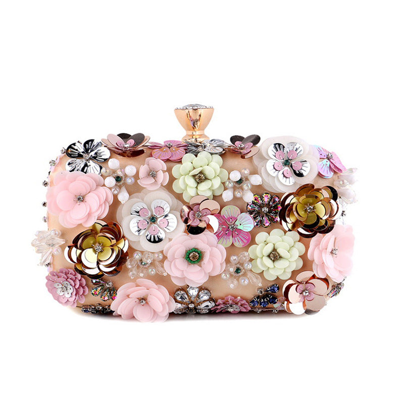 Women's Dinner Fashion Handmade Flower Sequins Wedding Handbags